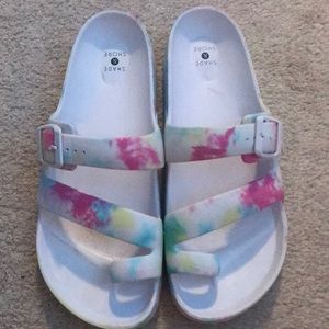 Birkenstock style slides.